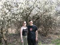 Jen and I under the blossoms.