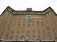 Gazing up at the Baker Hotel.