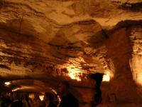 One of the lit rooms in the cavern.