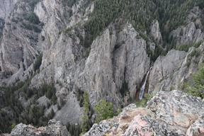 Bucking Mule Falls, as seen from the overlook