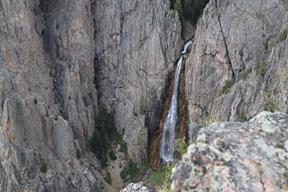 A zoomed shot of the falls