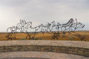 A monument to the Indian dead stood across from the Last Stand Hill