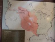 A map of Lewis and Clark's Route, at Pompey's Pillar